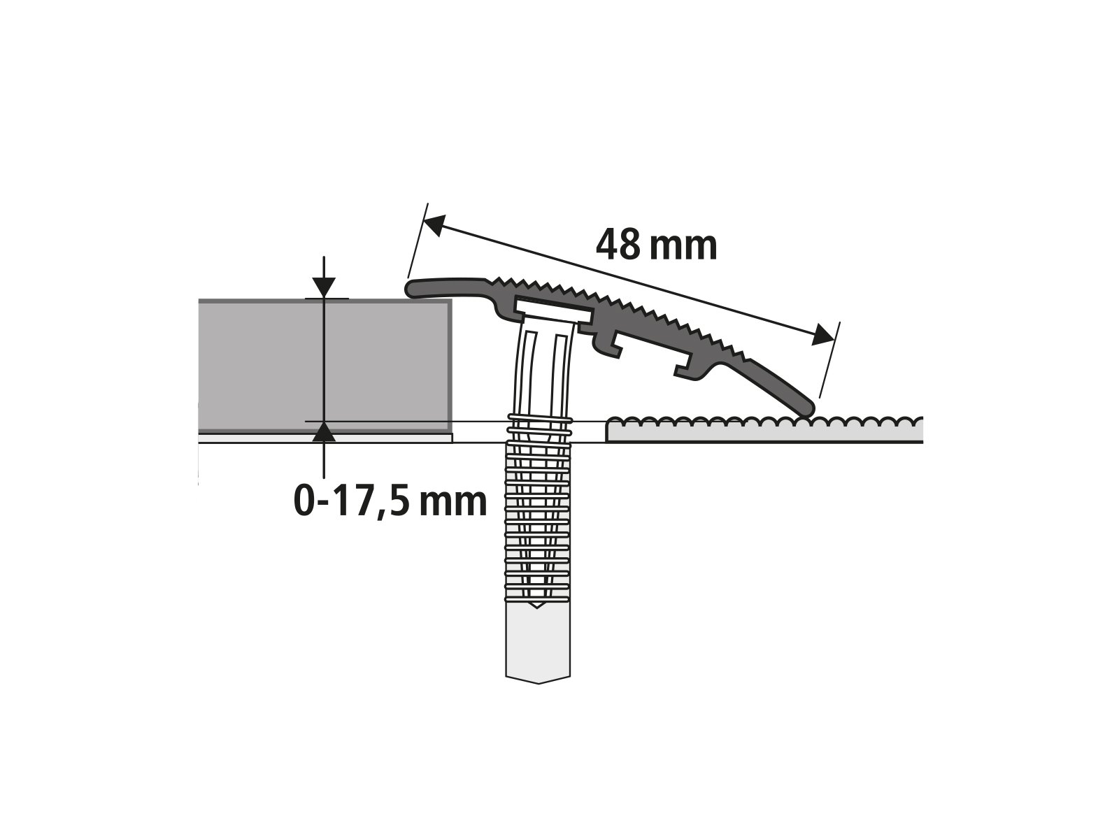 Übergangsprofil 48 x 1900 mm in Edelstahl aus Aluminium