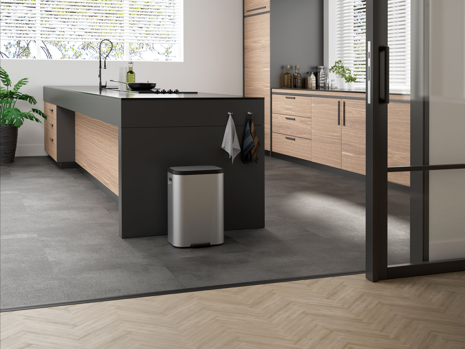 Übergangsprofil selbstklebend 25 x 950 mm in Schwarz aus Aluminium