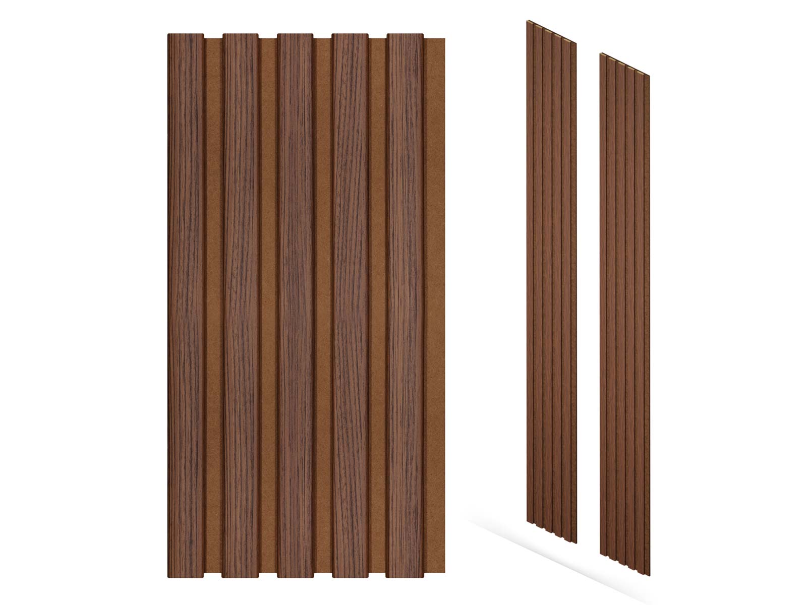 Akustikpaneele Ellipse Walnuss Ton in Ton 30 x 260 cm - 2er Set