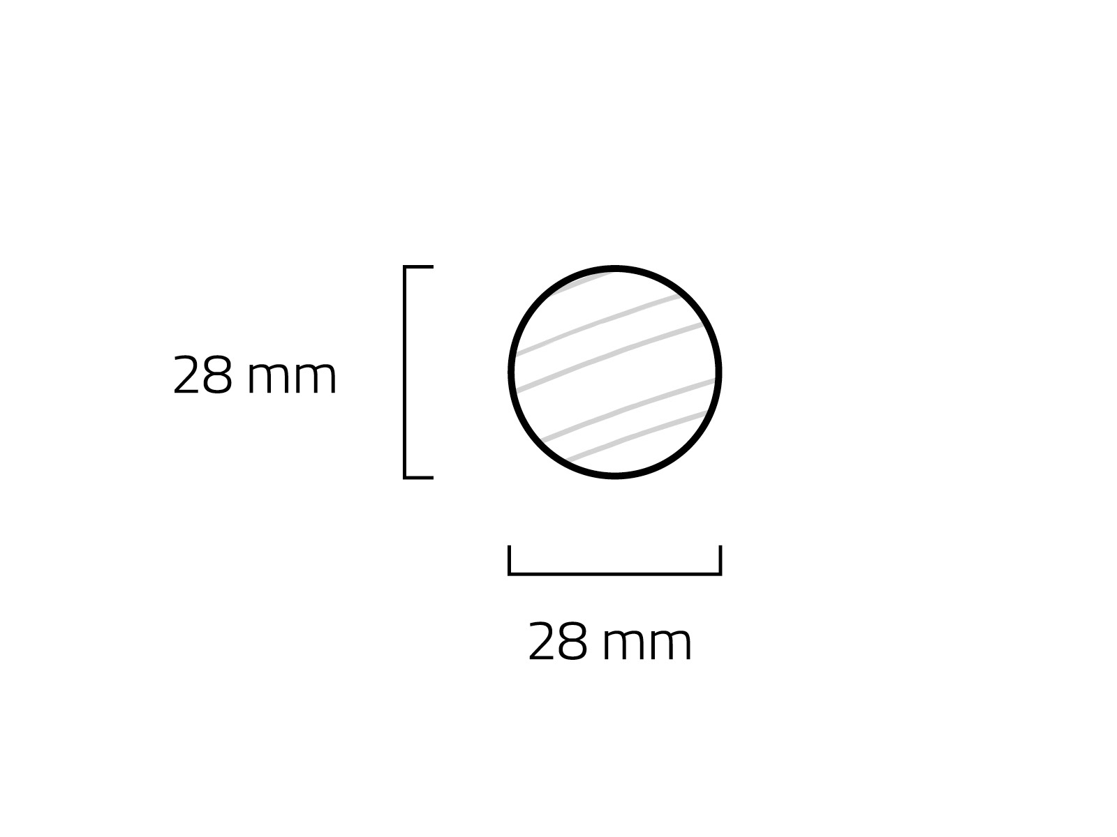 Rundstab Kiefer roh Technische Zeichnung