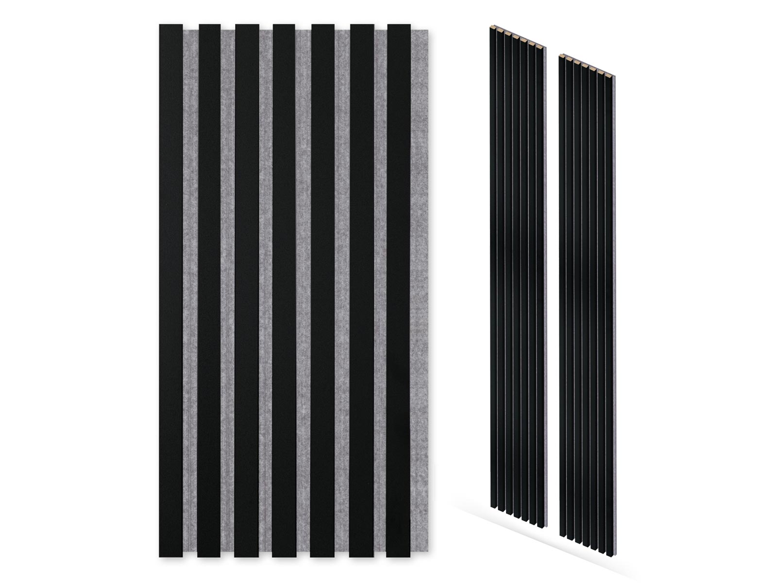 Akustikpaneele Schwarz 30 x 260 cm 2er Set