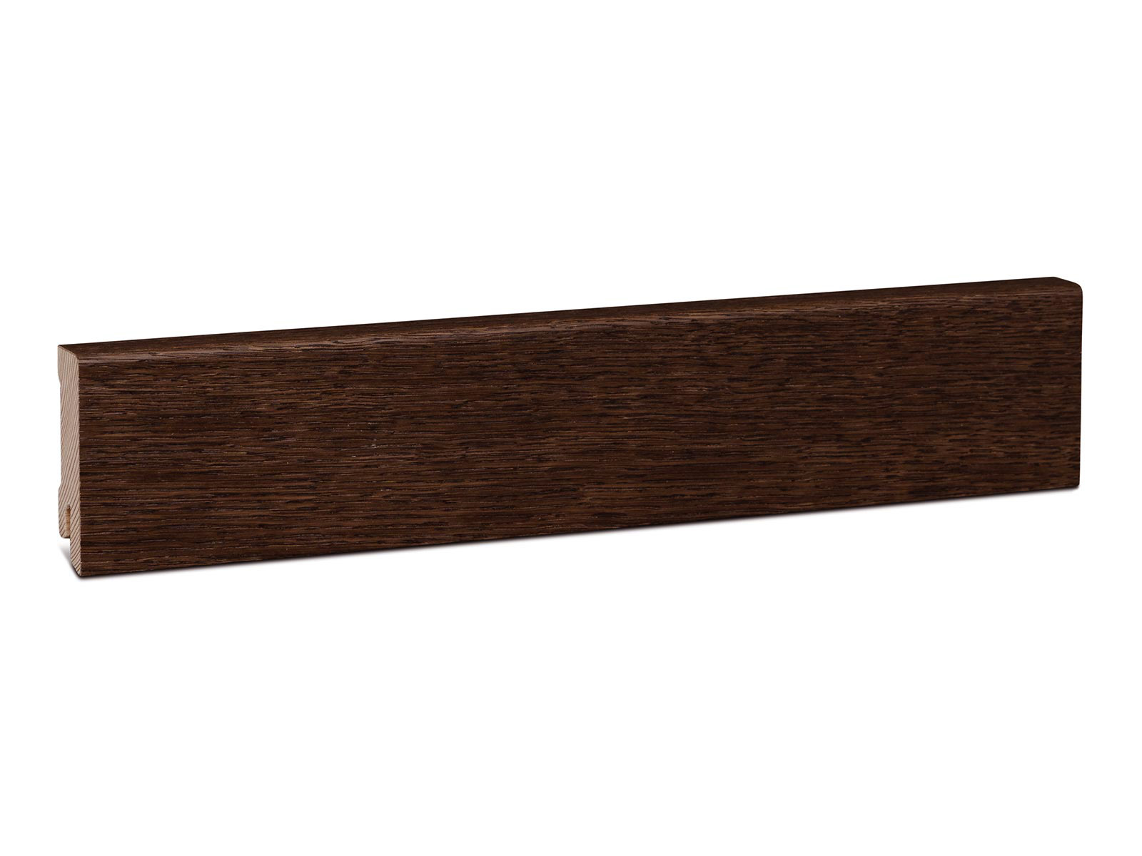 Parkettleiste Räuchereiche dunkel gebeizt, lackiert 16 x 58 mm - Modern Profil