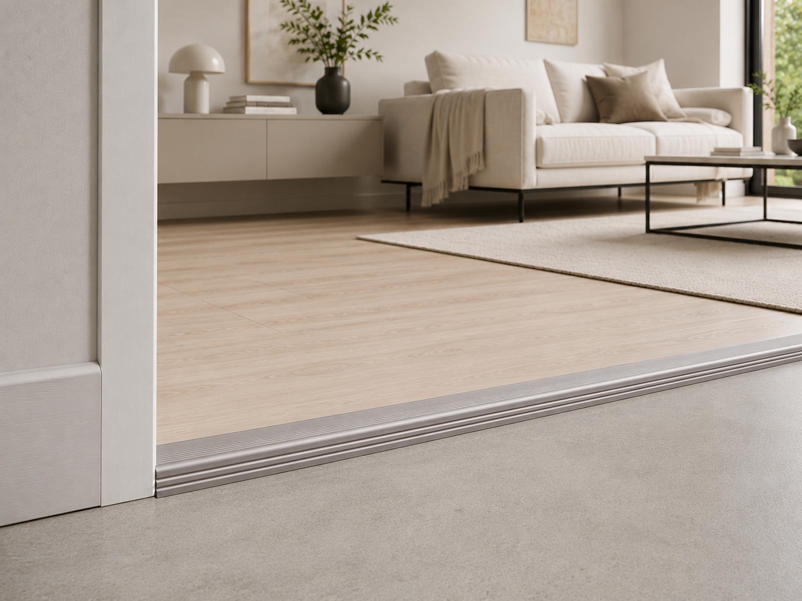 Abschlussprofil Laminat 30 x 1900 mm in Edelstahl aus Aluminium