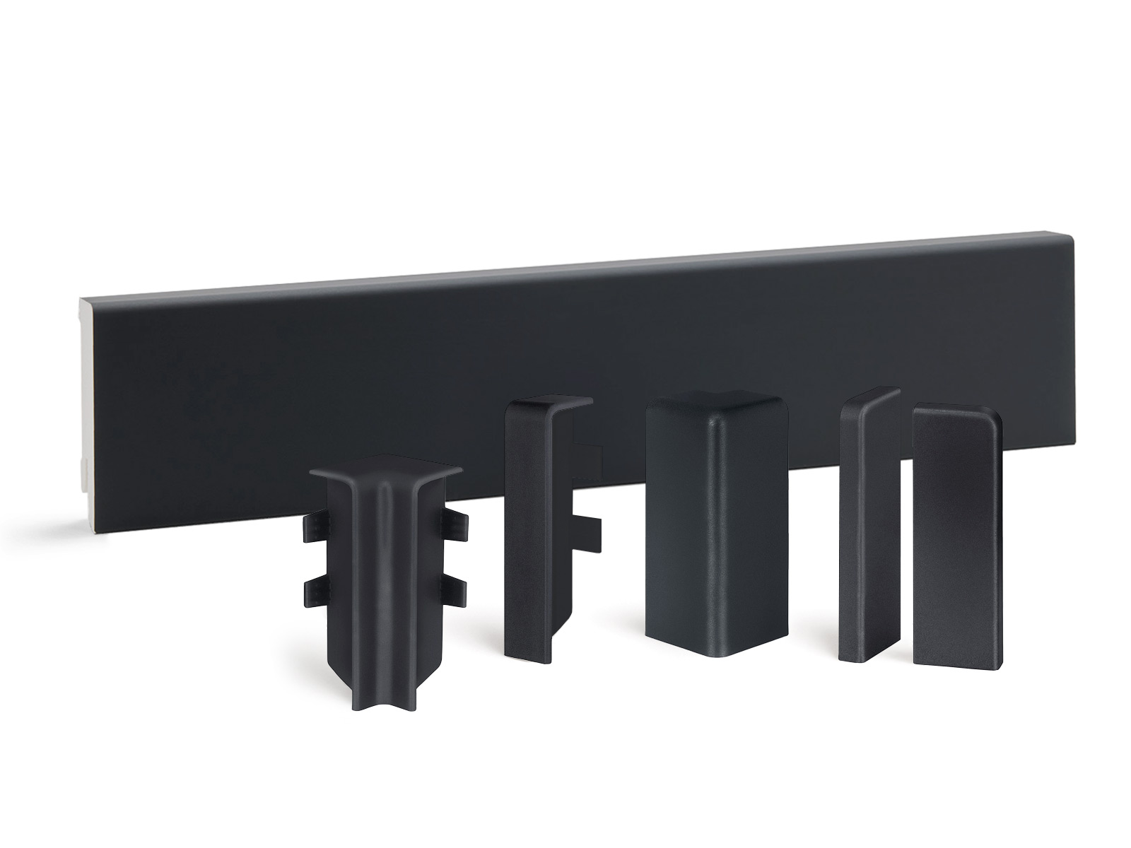 Modern Hartschaum-Sockelleiste foliert anthrazit RAL7016 16 x 58 mm