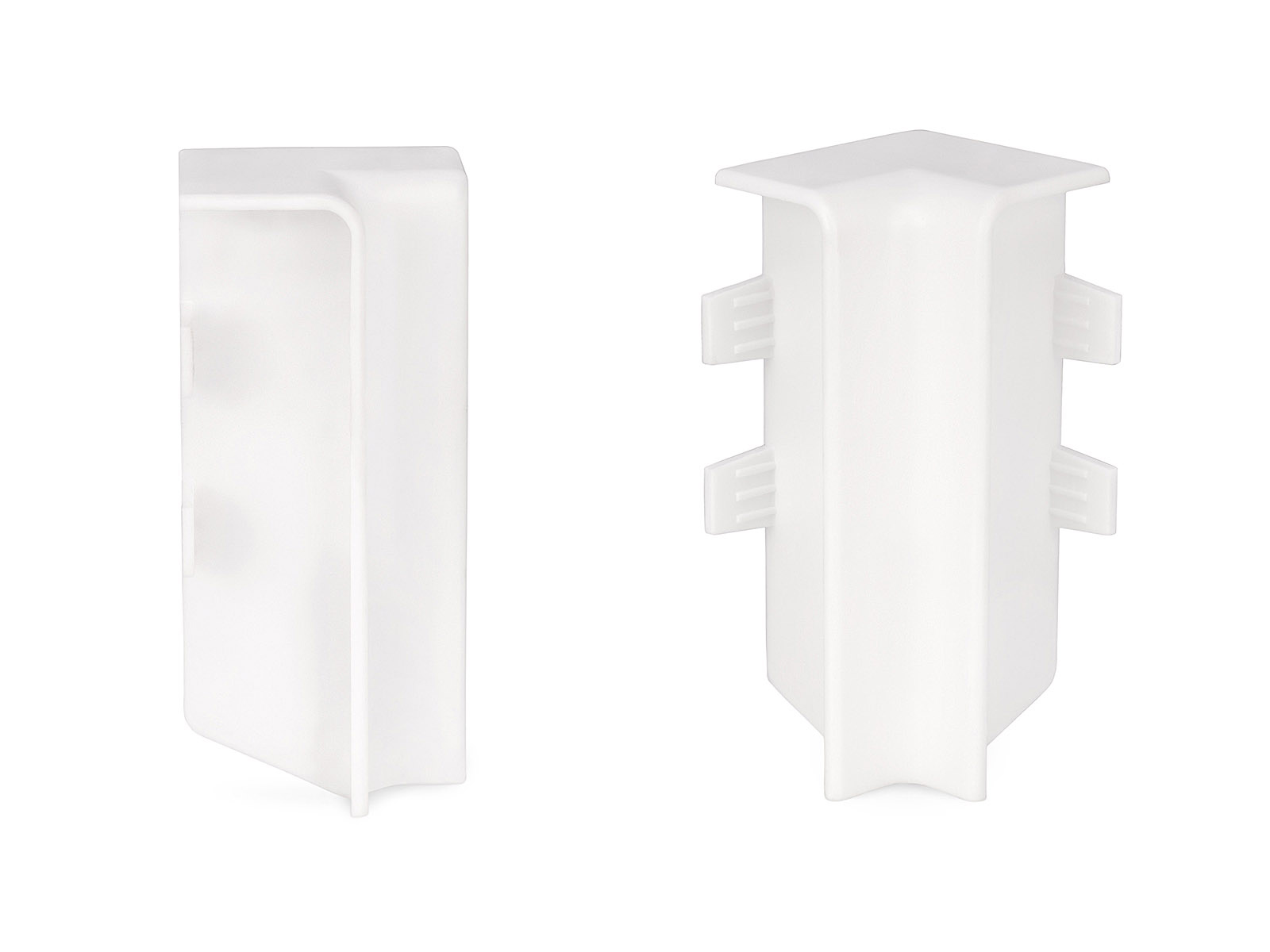 2 x Innenecke für weiße Sockelleisten im Modern-Profil