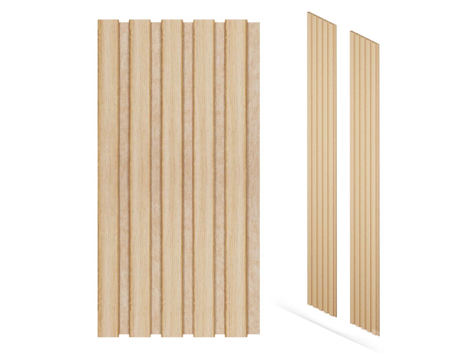 Akustikpaneele Ellipse Eiche Natur Ton in Ton 30 x 260 cm - 2er Set