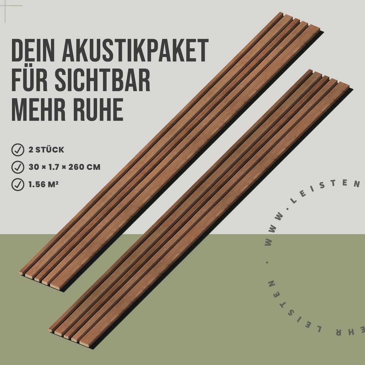 Akustikpaneele Blend Eiche bronze 2er Set Vorteile und Montage