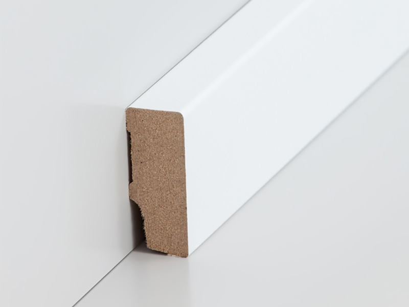 Sockelleiste weiß 16 x 40 mm - MDF foliert RAL9016
