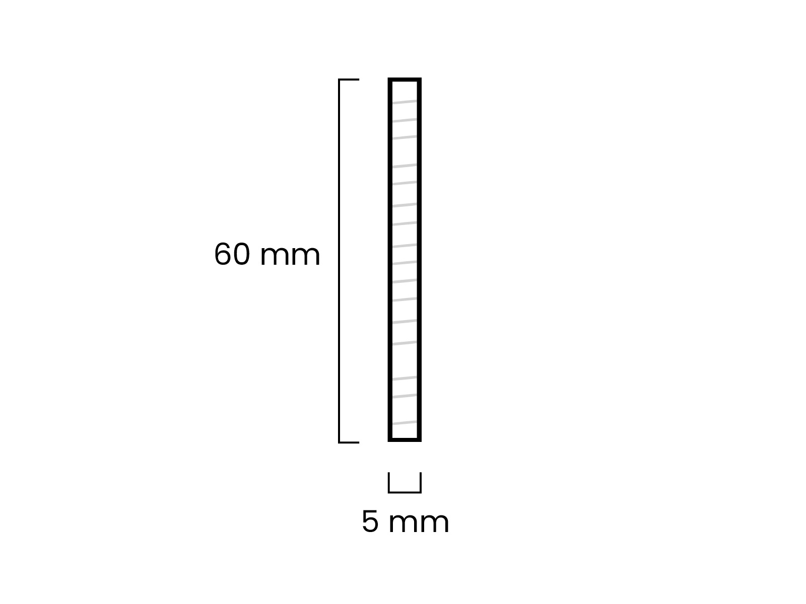 Rechteckleiste Massivholz Eiche roh Technische Zeichnung