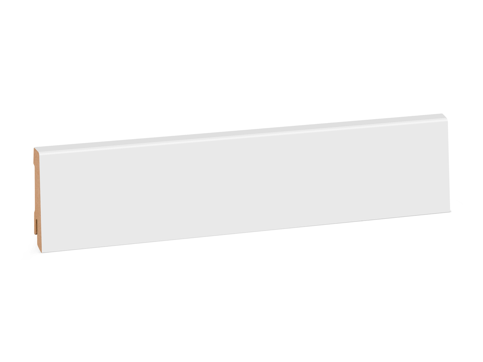 Sockelleiste MDF weiß direktlackiert RAL9016 mit konischem Profil Produktansicht
