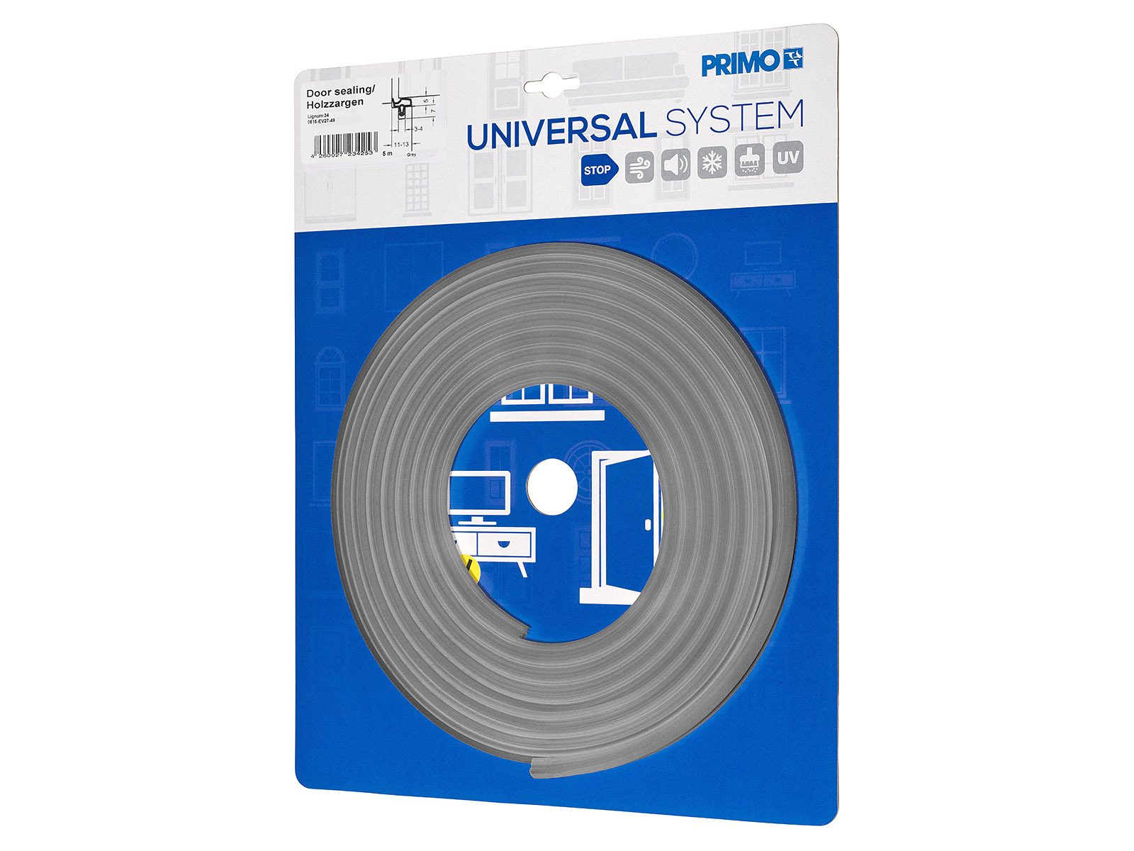 Primo Dichtungsband Grau Lignum 34 | 3-4x7mm | Länge 5m