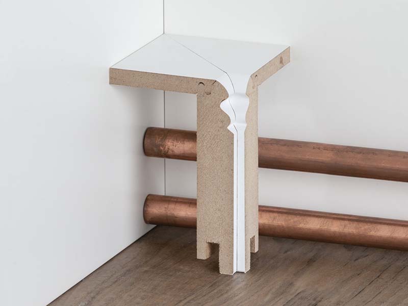 Innenecke 64 x 96 mm, MDF Heizungsrohrverkleidung Hamburger Profil