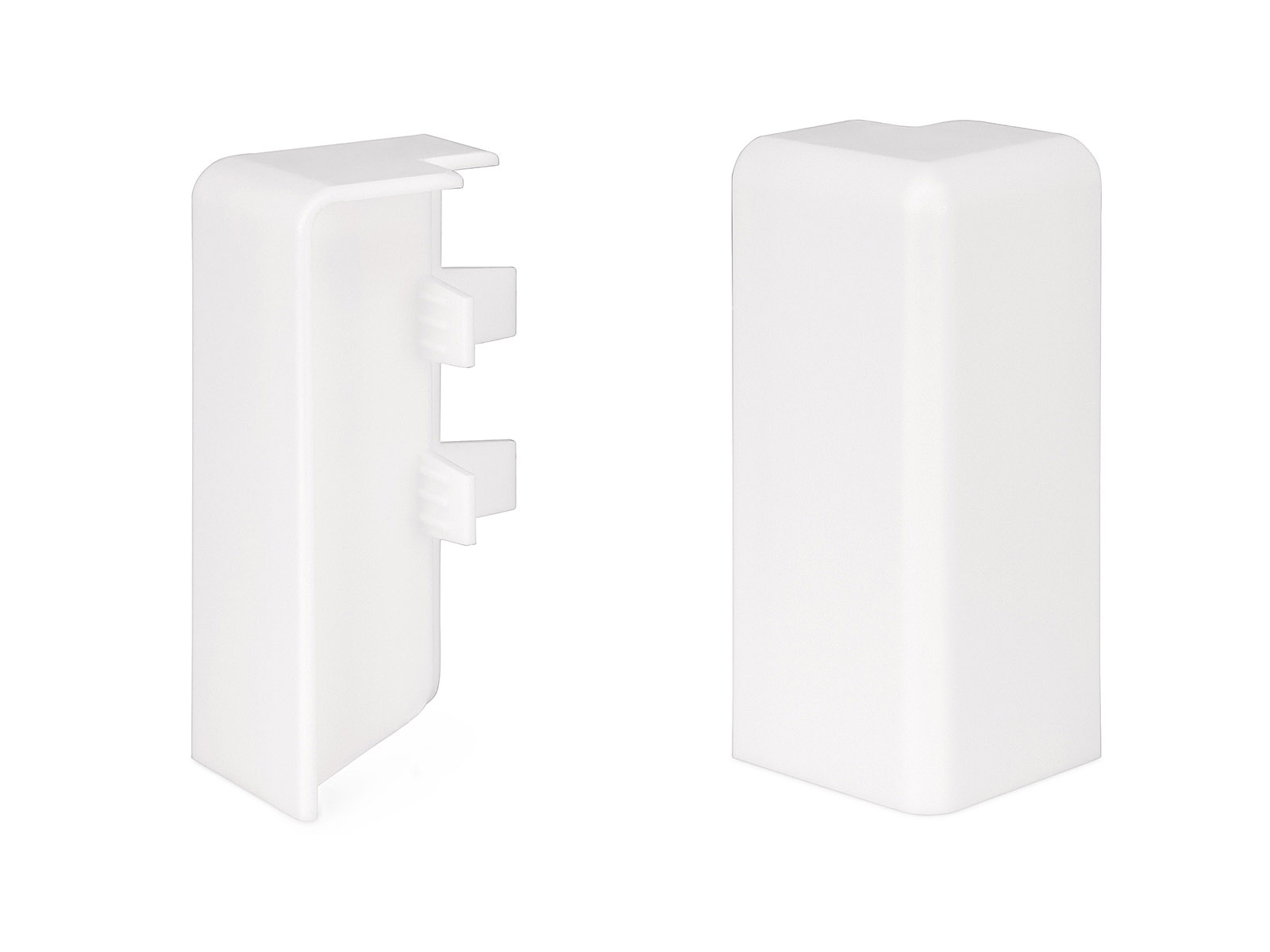 2 x Außenecke für weiße Sockelleisten im Modern-Profil