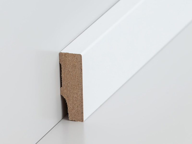 Sockelleiste weiß 13 x 40 mm - MDF foliert RAL9016