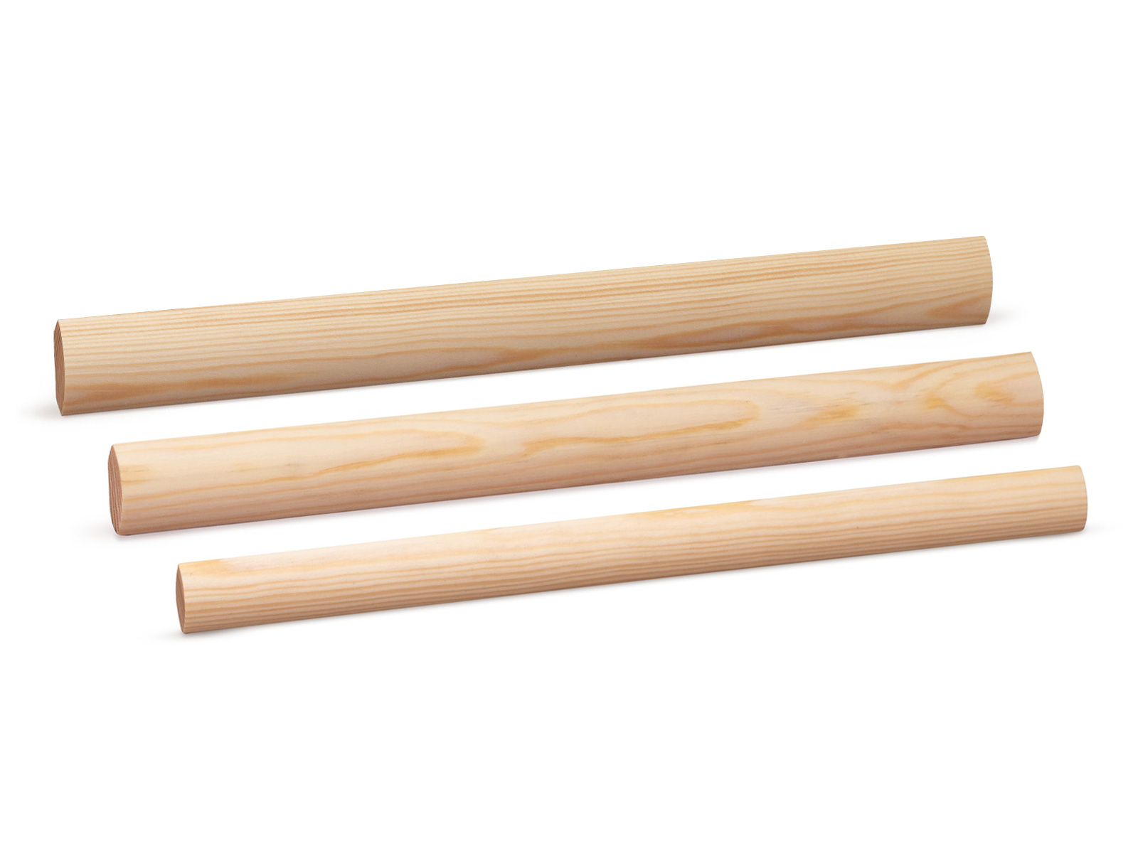 Viertelstab Kiefer klar lackiert