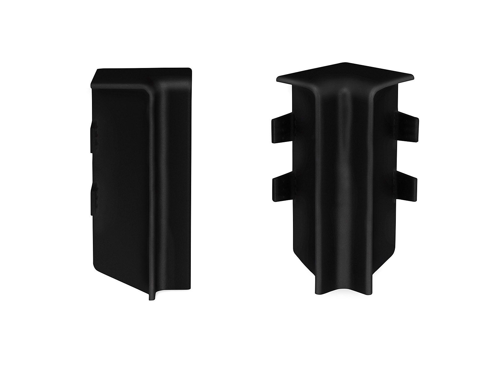 2 x Innenecke für Sockelleiste Schwarz - Modern Profil