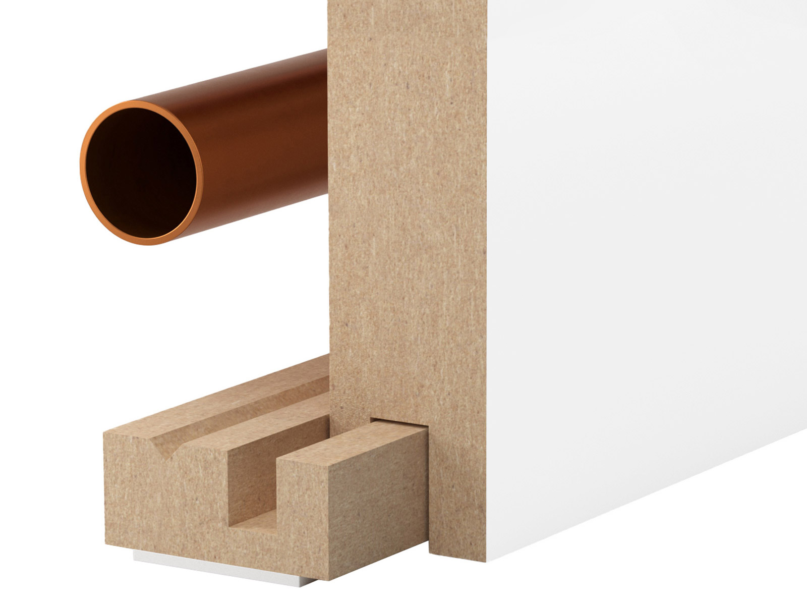 Montageprofil für Heizungsrohrverkleidungen, 12 x 27 mm