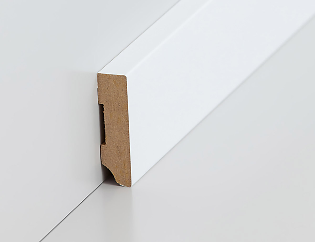 MDF Sockelleisten weiß foliert RAL9016
