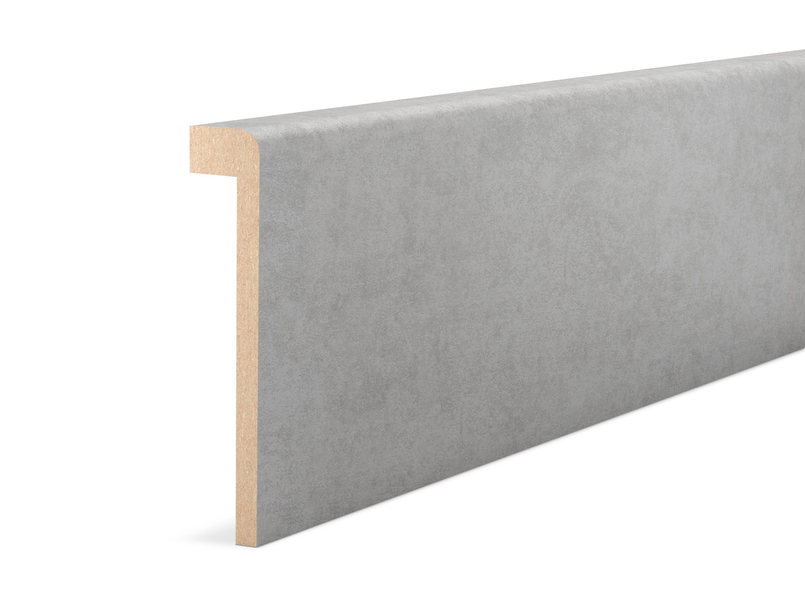 Abdeckleiste für Fliesensockel 19 x 96 mm MDF - Betonoptik foliert