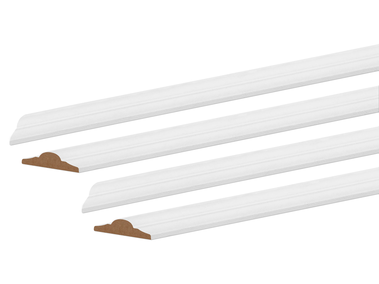 Wandkassetten-Set - Abgerundetes Profil, MDF weiß grundiert - 120 x 70 cm