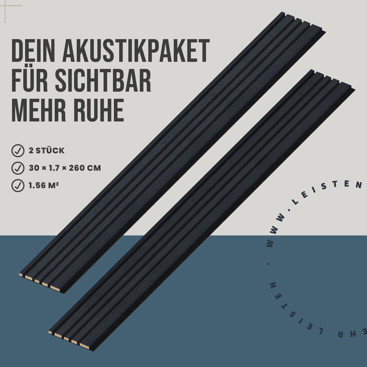 Akustikpaneele Blend Eiche Lava 2er Set Vorteile und Montage