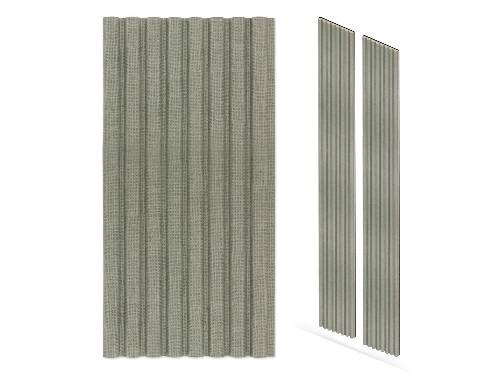 Akustikpaneele Curve Salbei 30 x 260 cm - 2er Set