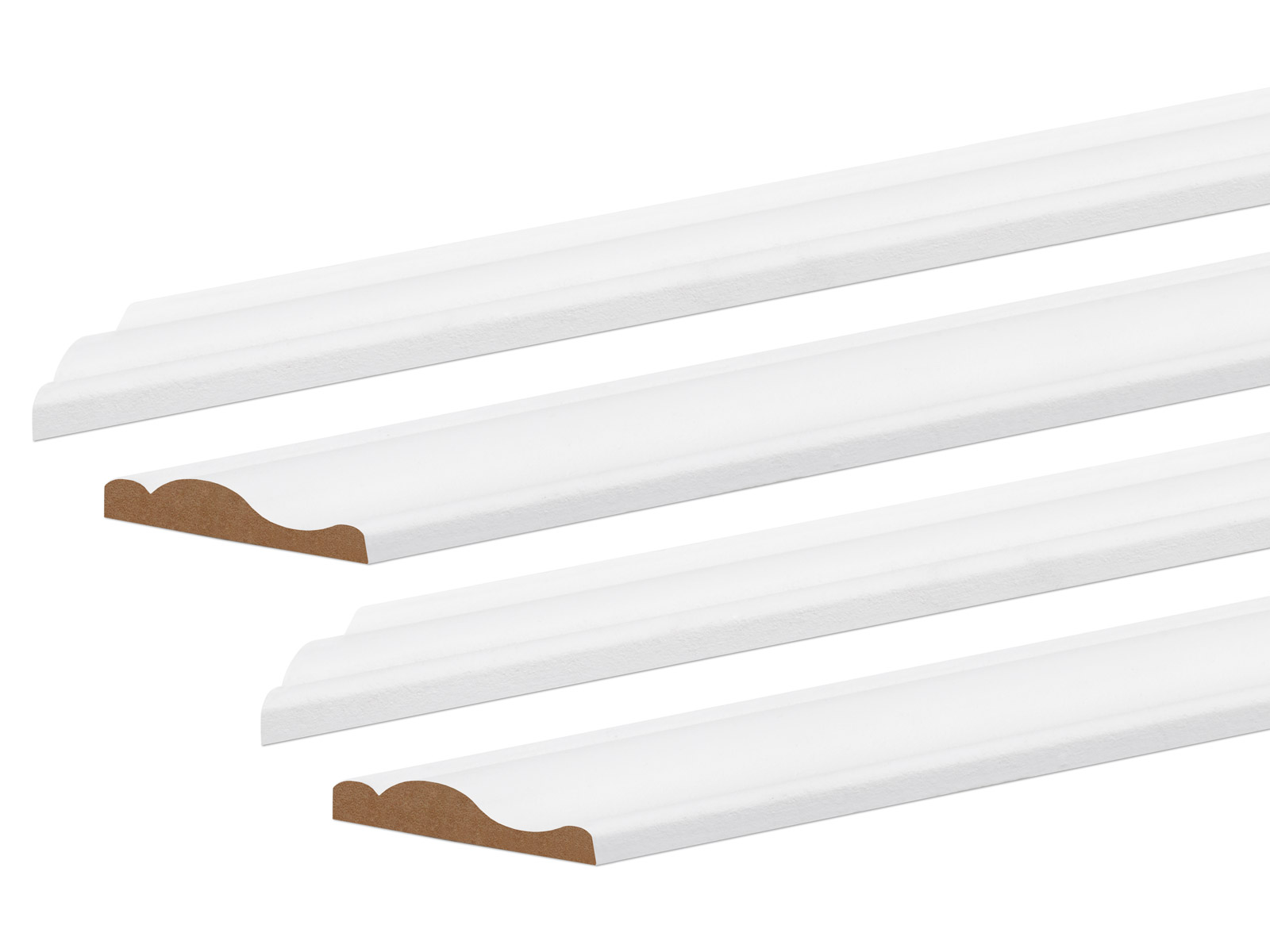 Wandkassetten-Set - Hamburger Profil, MDF weiß grundiert - 190 x 70 cm