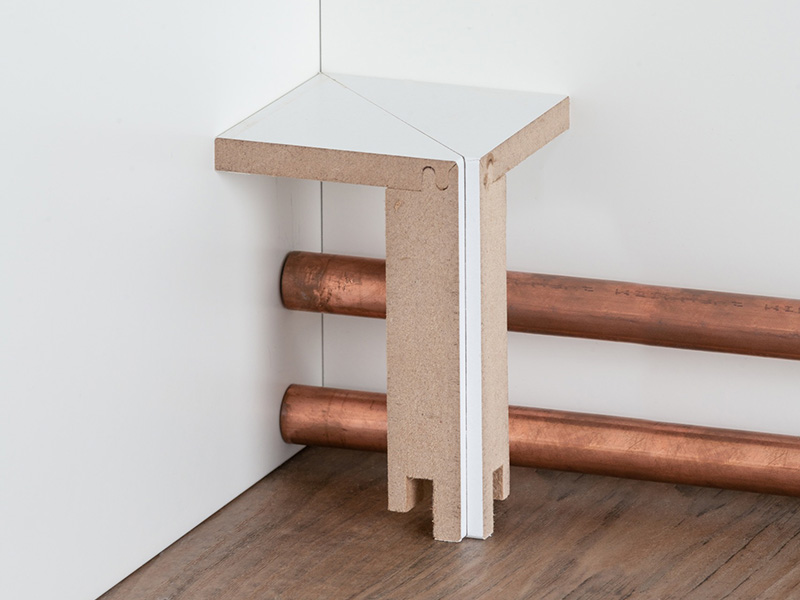 Innenecke 64 x 96 mm, MDF Heizungsrohrverkleidung Rechteckig