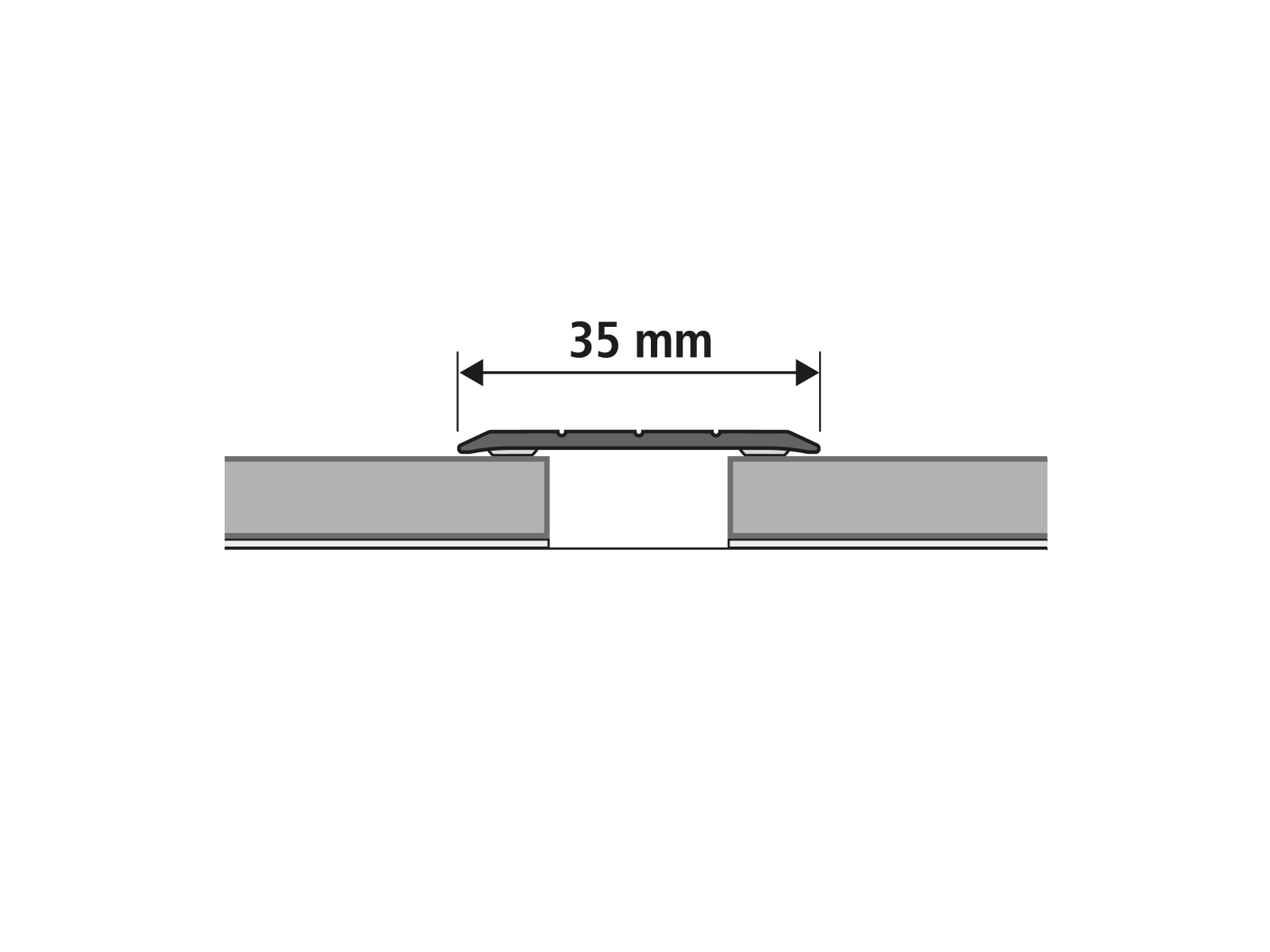 Übergangsprofil selbstklebend 35 x 1900 mm in Silber aus Aluminium