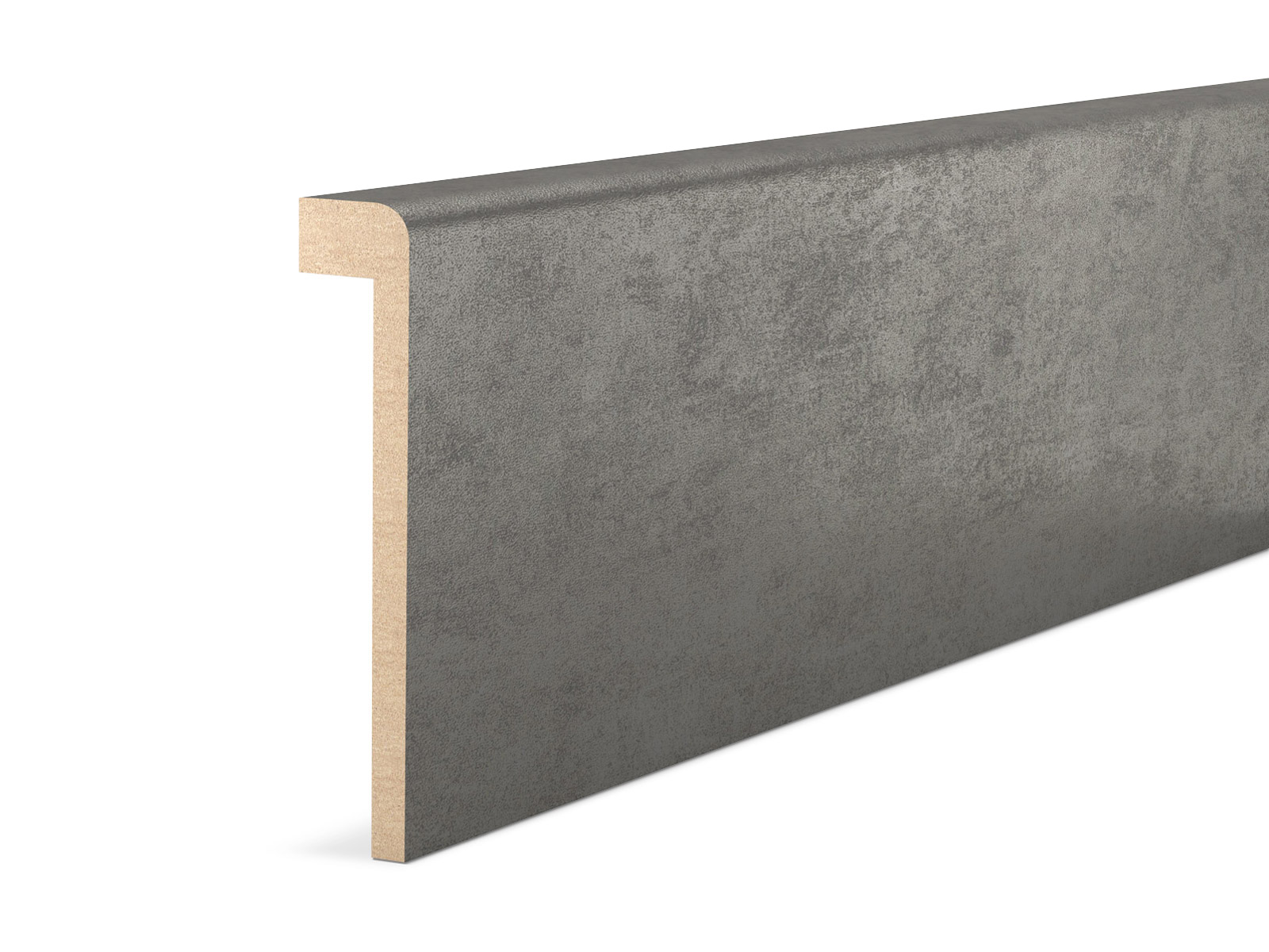 Abdeckleiste für Fliesensockel 19 x 96 mm MDF - Stahl natur foliert