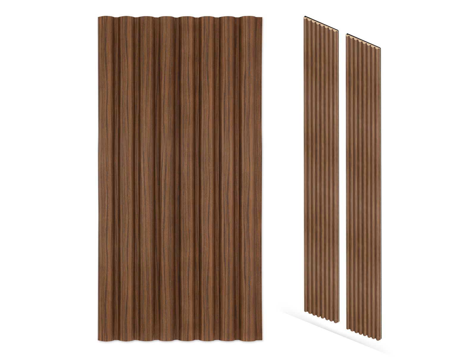 Akustikpaneele Curve Walnuss 30 x 260 cm - 2er Set