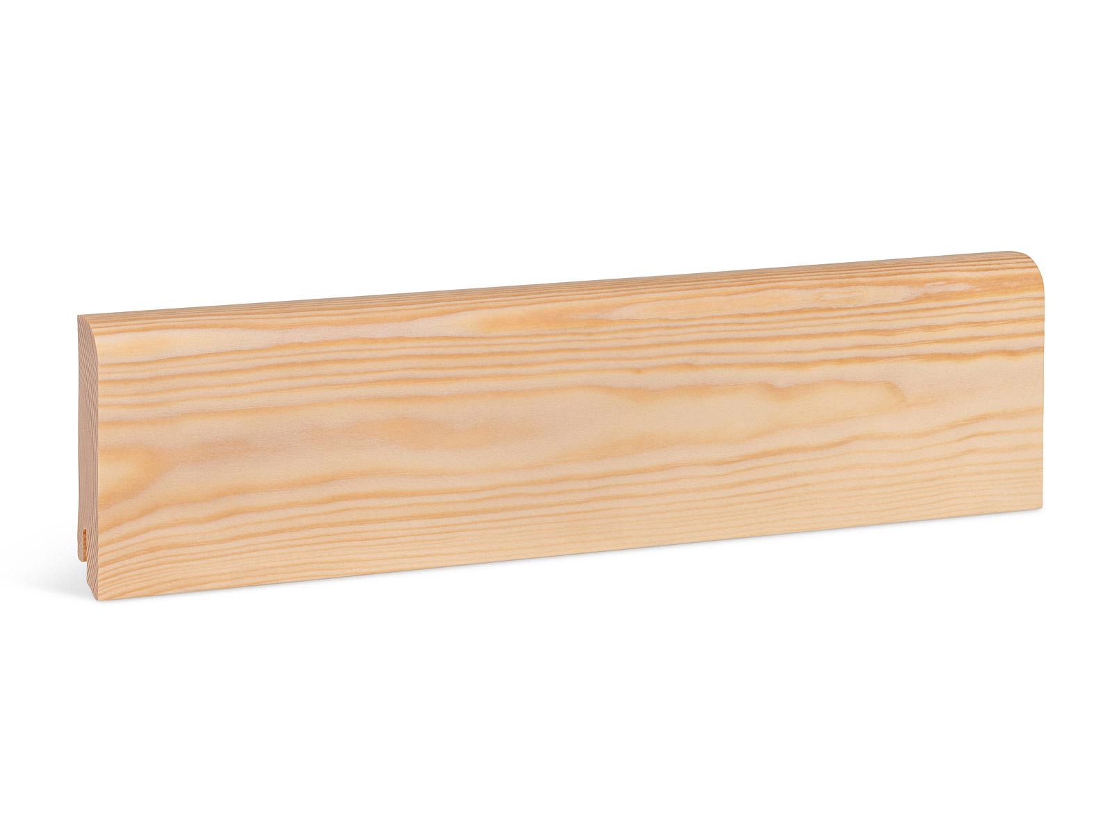 Massivholz Sockelleiste Kiefer roh 18 x 76 mm - Abgerundetes Profil