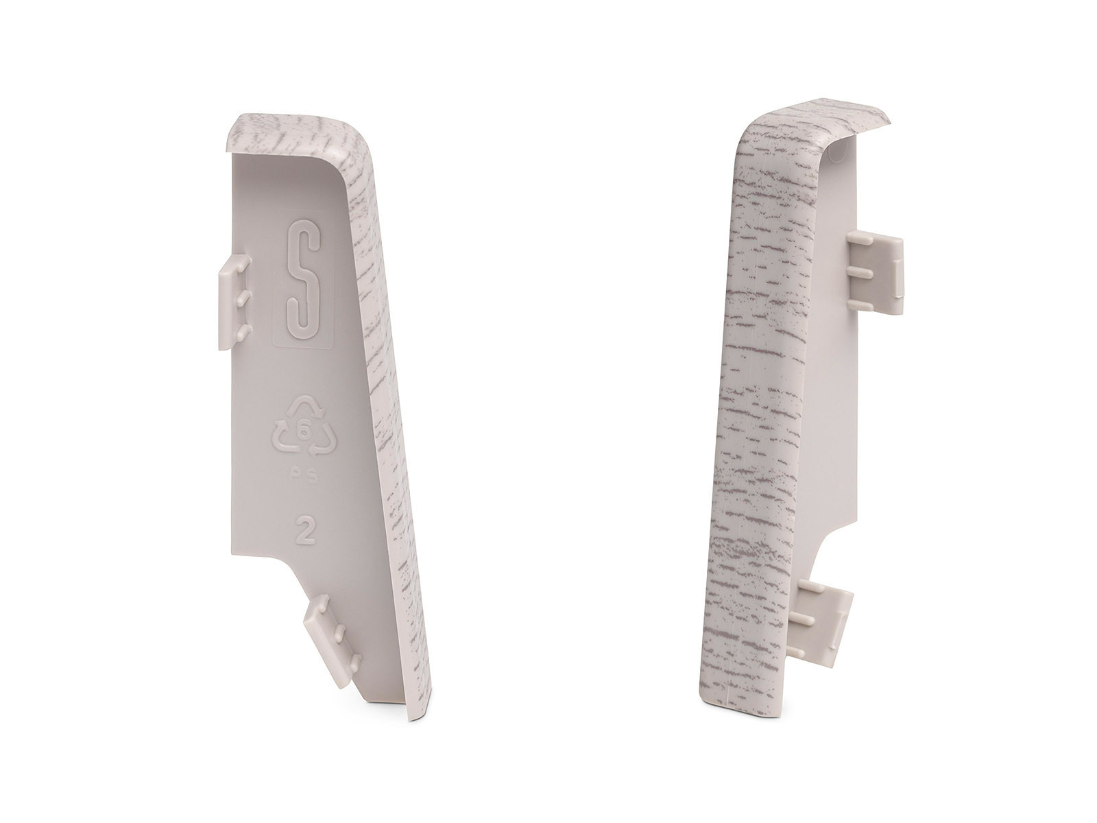 2 x Verbinder für Sockelleiste Eiche hell - MEGA Profil