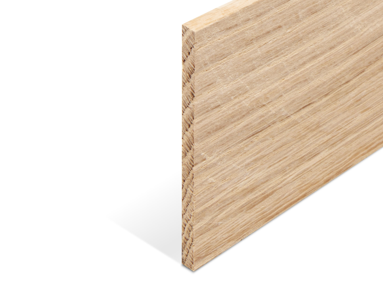 Rechteckleiste Massivholz Eiche roh Profil