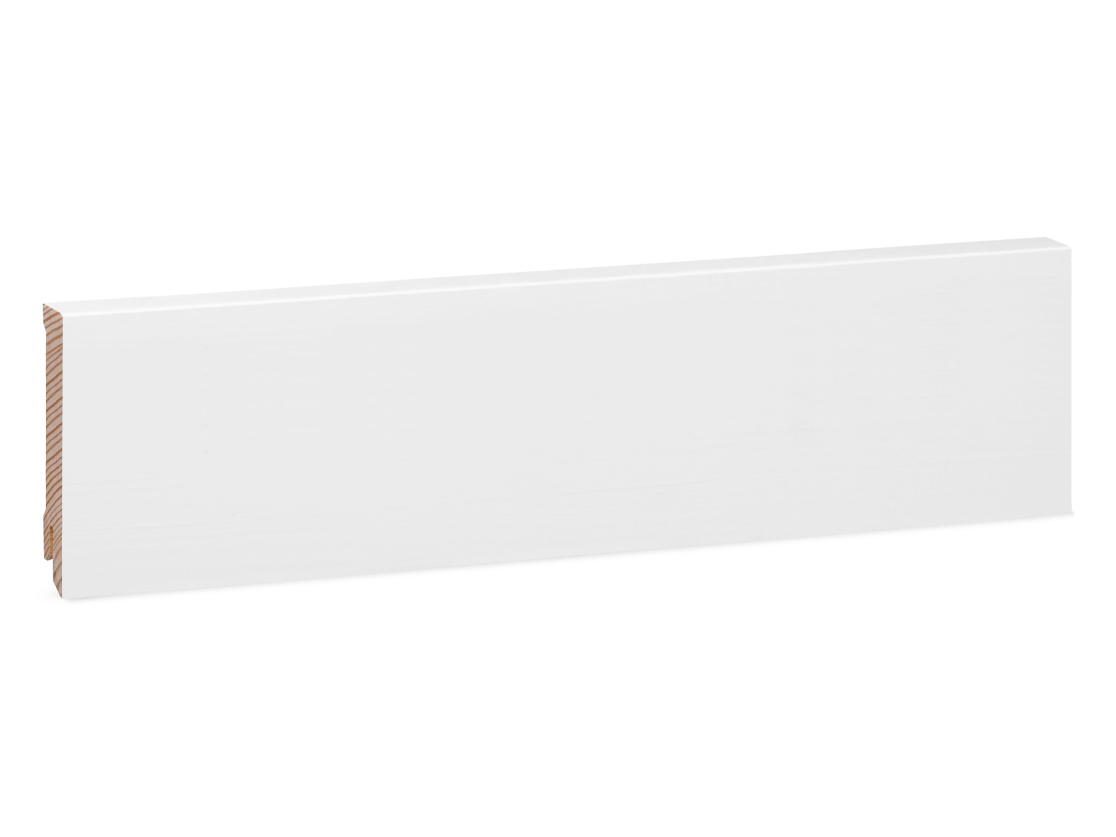 Modern Sockelleiste Gefast Kiefer Massivholz Weiss Lackiert RAL9016