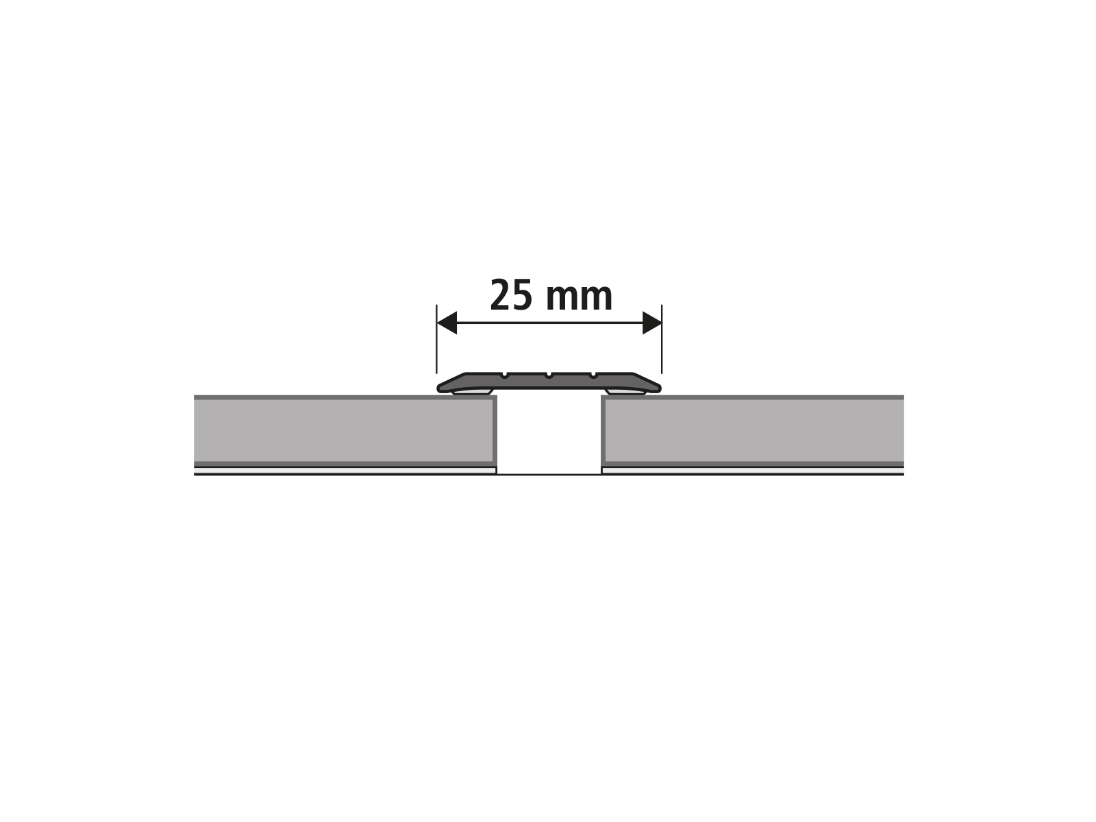Übergangsprofil selbstklebend 25 x 950 mm in Silber aus Aluminium