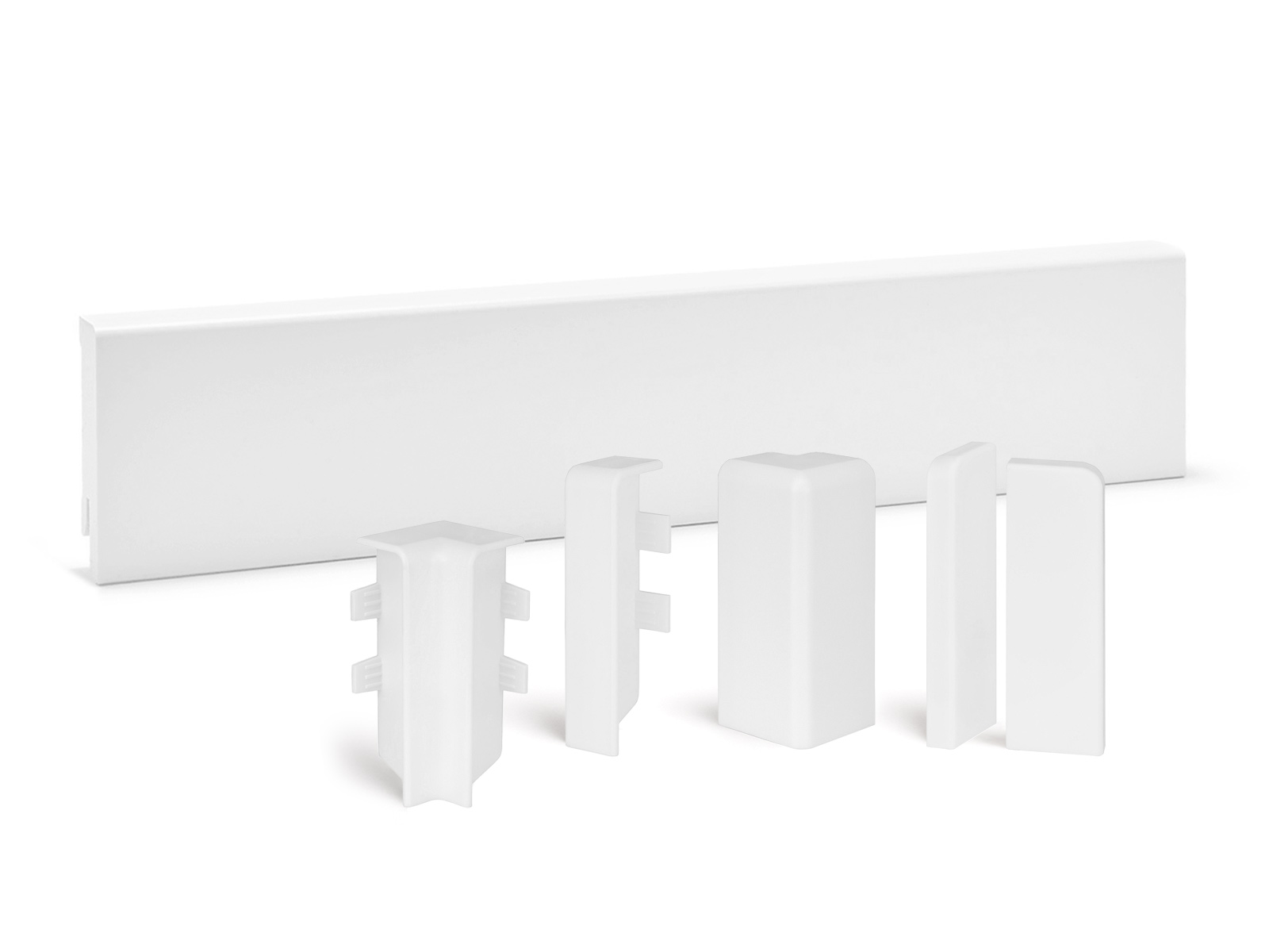 Modern Hartschaum-Sockelleiste foliert weiß RAL9016 16 x 58 mm