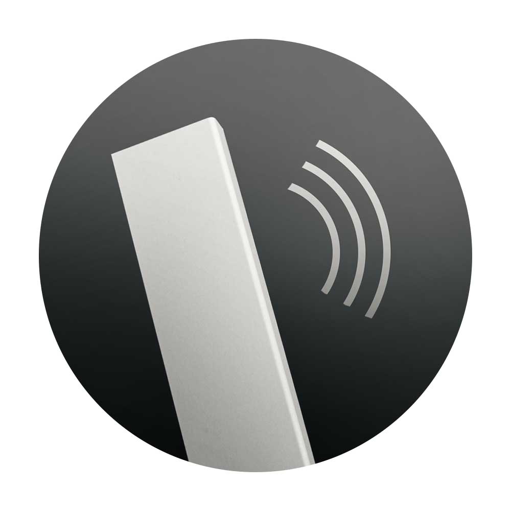 Darstellung einer Sockelleiste mit abstrahierten Schallwellen als Symbol für mögliche Schallbrücken.