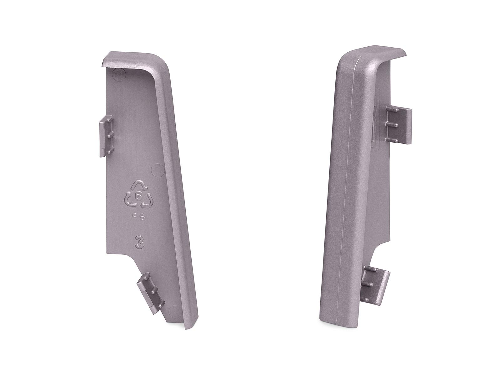 2 x Verbinder für Sockelleiste Alu Edelstahl - MEGA Profil