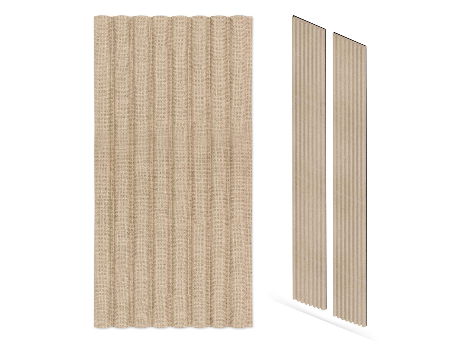 Akustikpaneele Curve Sand 30 x 260 cm - 2er Set