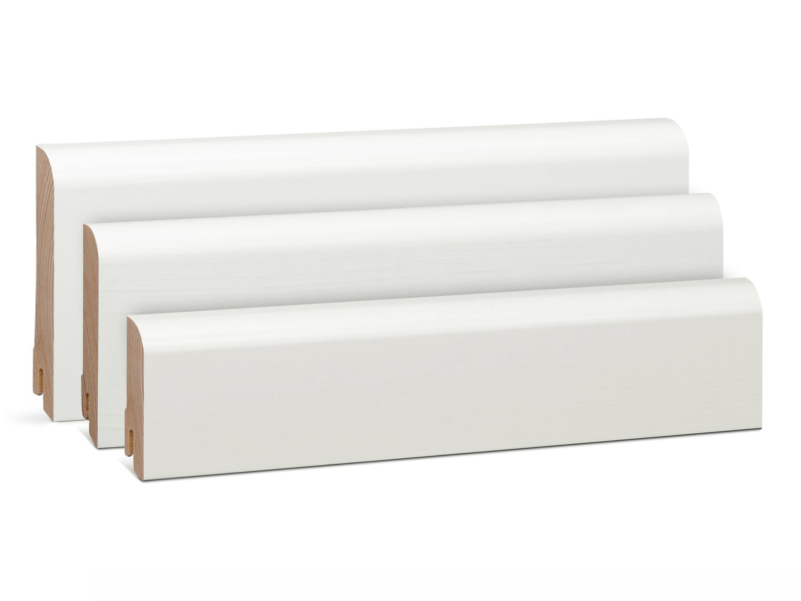 Oben rund - Kiefer Massivholz weiß RAL9010