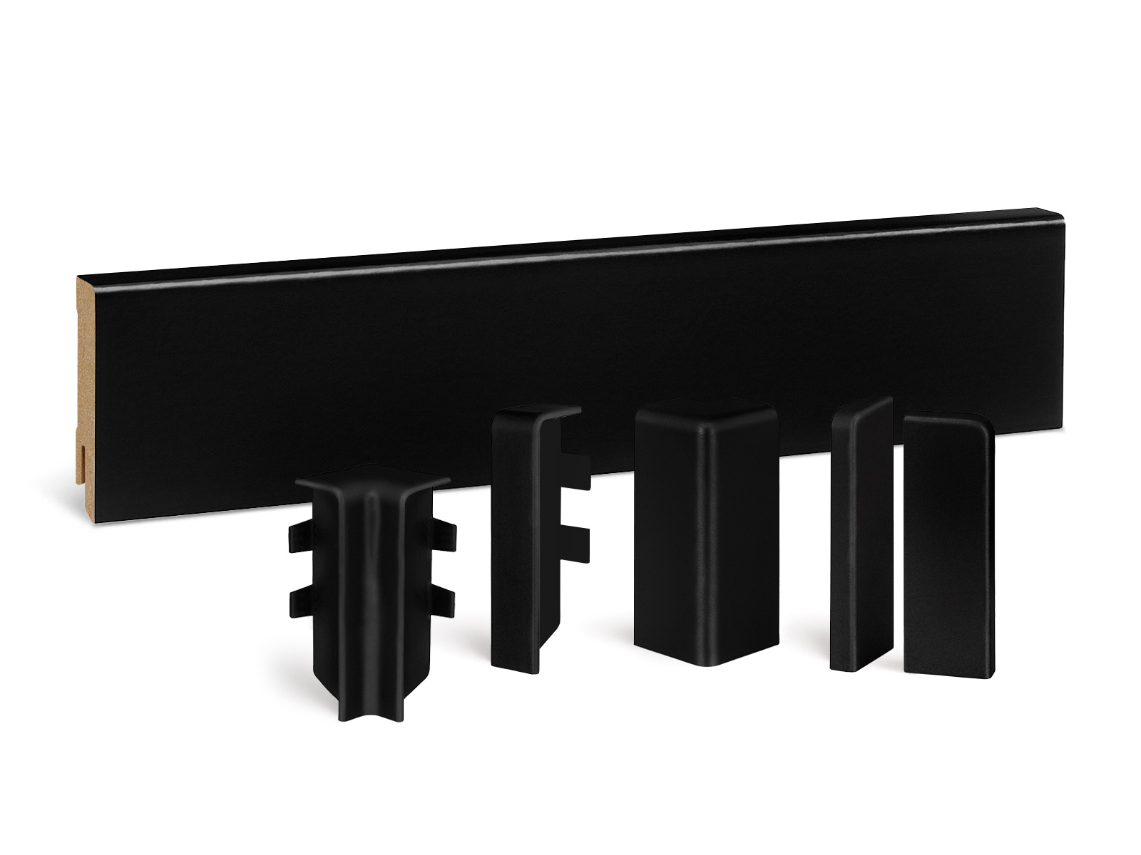 Sockelleisten Schwarz im Modern-Profil (RAL9005)