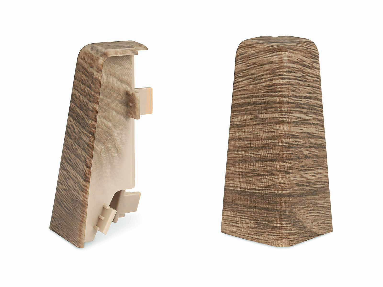 2 x Außenecke für Sockelleiste Eiche Rustikal - MEGA Profil