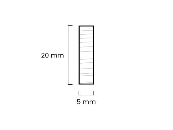 Rechteckleiste Eiche 5 x 20 mm - Massive Holzleiste roh