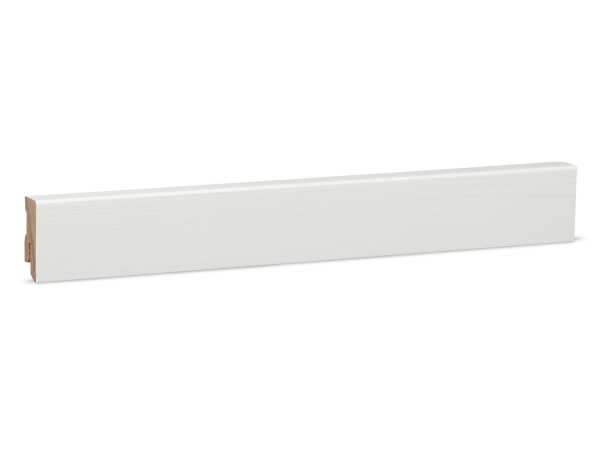 Modern Kiefer Massivholz Sockelleiste weiß lackiert RAL9010 (16x40mm)