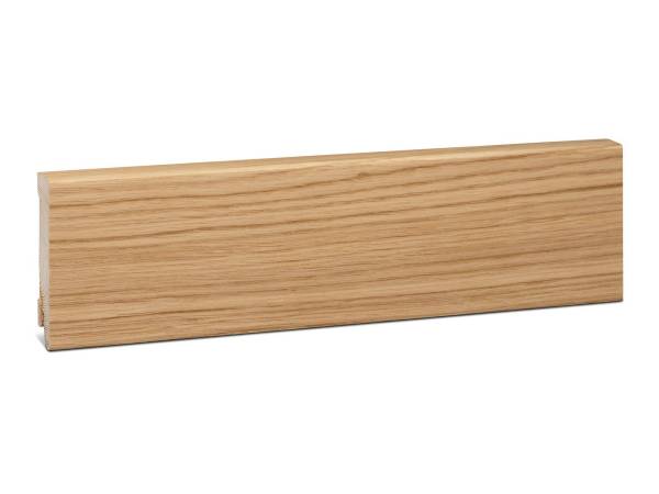 Modern Holz Sockelleiste mit Eiche Furnier - natur lackiert (16x80mm)