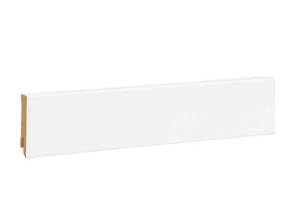 Modern MDF Sockelleiste weiß Hochglanz foliert RAL9016 (16x58mm)