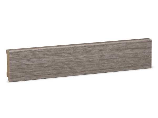 Modern MDF Fußleiste foliert - Silber grau (16x58mm)