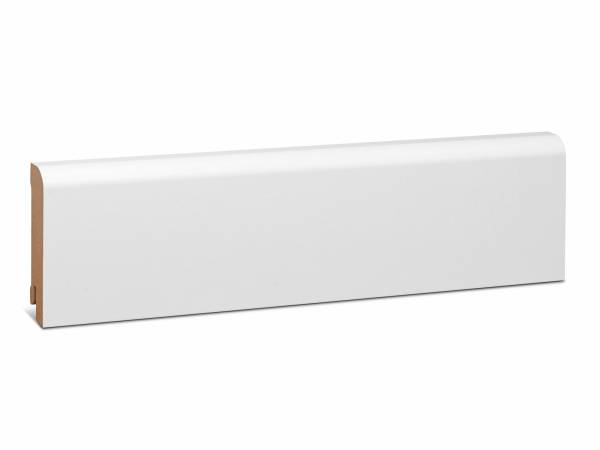 Oben rund MDF Sockelleiste weiß foliert RAL9016 (18x78mm)