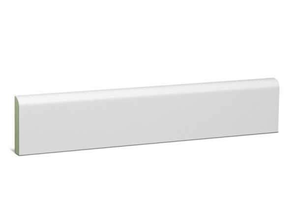 Sockelleiste rund Klassik PUR MDF feuchtehemmend, weiß foliert (12 x 58 mm)